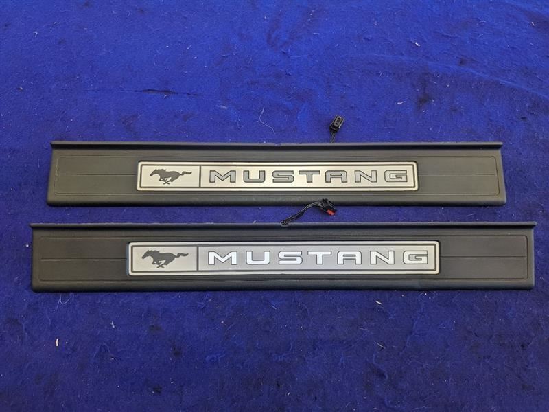 2015-2023 Ford Mustang GT S550 Pair Lighted Door Sill Plates Scuff 2227 - The Parts Farm