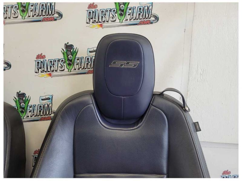 2012-2015 Chevrolet Camaro SS Convertible Set Seats Bucket Leather Blue 2582 - The Parts Farm