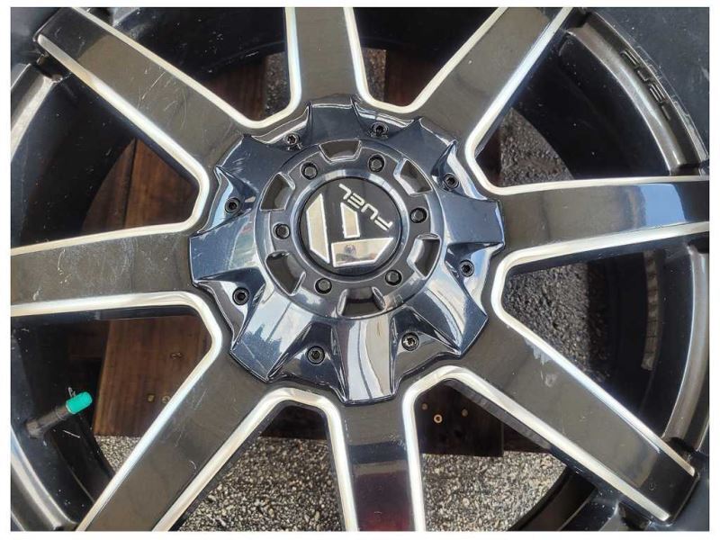 2015-2020 Ford F150 Pickup Truck Fuel Wheel 22x9.5 Black Paint Scuffs Toyo 2552 - The Parts Farm