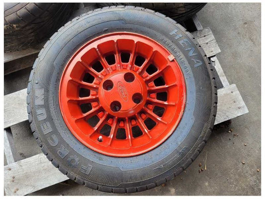 1987-1993 Ford Mustang GT 5.0L Wheel 15x7 Scuffs Tire Paint Red 2299 - The Parts Farm