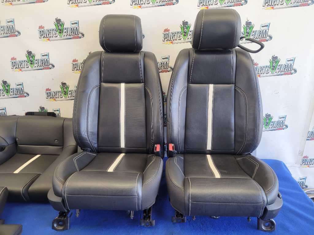 2013-2014 Ford Mustang GT Set Seats Leather Convertible Leather Black 2633 - The Parts Farm