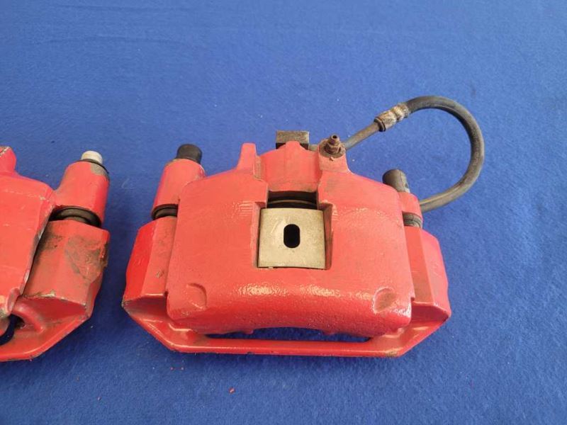 1994-1995 Ford Mustang GT 5.0L Pair Front Brake Calipers Pads Paint Red 2614 - The Parts Farm