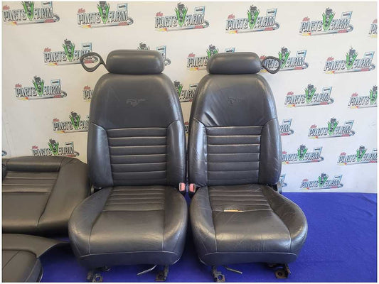 1999-2004 Ford Mustang GT Coupe Set Charcoal Leather Seats Bucket *Read* 2675