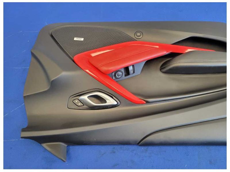 2019-2024 Chevrolet Camaro SS Coupe Pair Door Panels Card Red Black 2628 - The Parts Farm