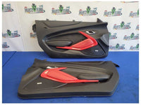 2019-2024 Chevrolet Camaro SS Coupe Pair Door Panels Card Red Black 2628 - The Parts Farm