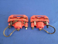 1994-1995 Ford Mustang GT 5.0L Pair Front Brake Calipers Pads Paint Red 2614 - The Parts Farm