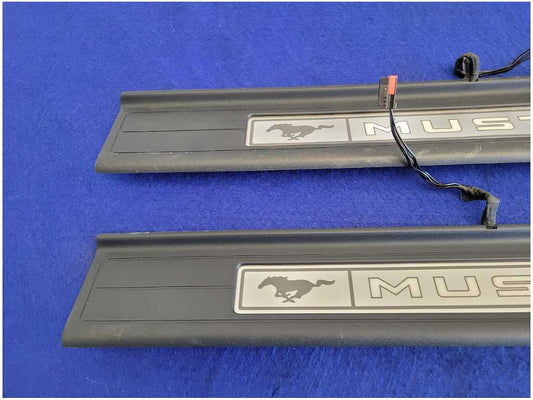 2015-2023 Ford Mustang GT S550 Pair Door Sill Plates Scuff Lighted 2860