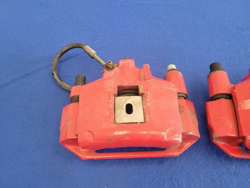 1994-1995 Ford Mustang GT 5.0L Pair Front Brake Calipers Pads Paint Red 2614 - The Parts Farm
