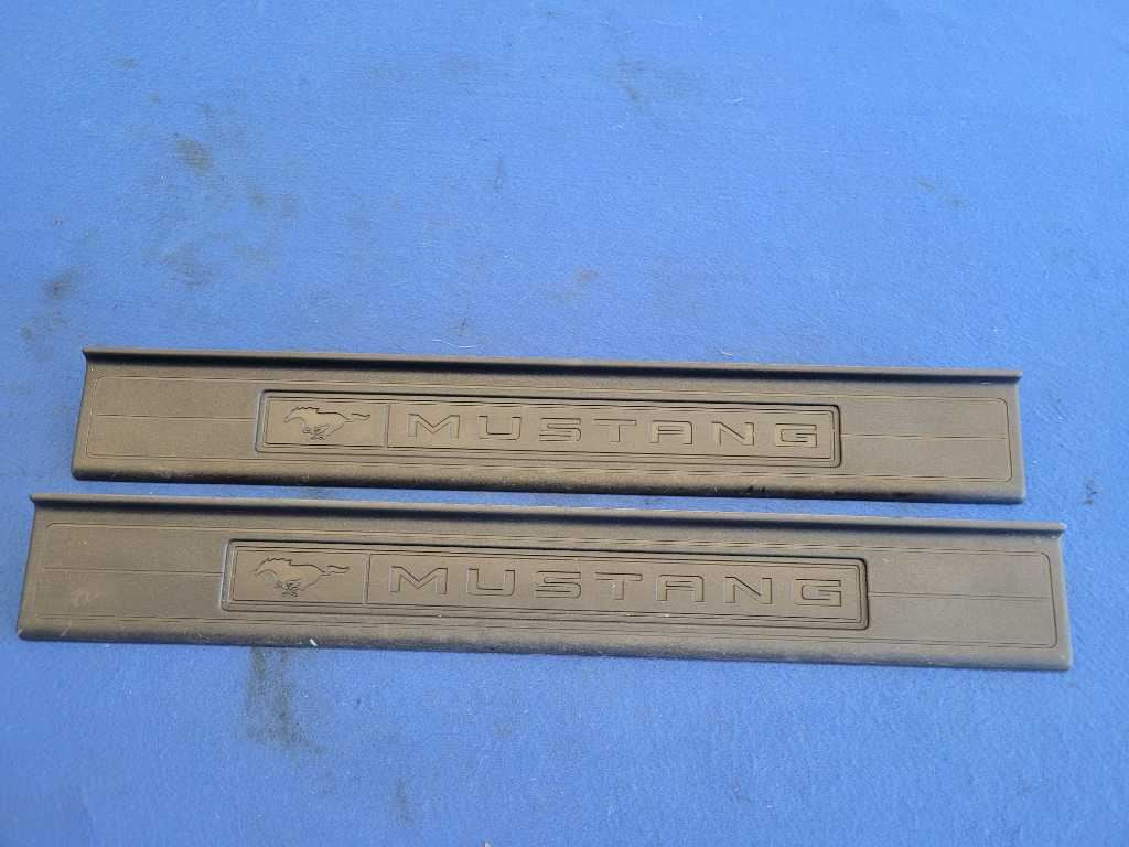 2015-2023 Ford Mustang EcoBoost Pair Door Sill Plates Non Lighted Scuff 2652 - The Parts Farm