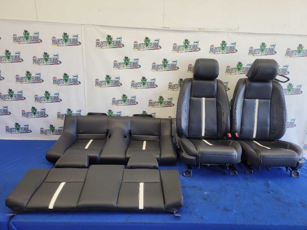 2013-2014 Ford Mustang GT Set Seats Leather Convertible Leather Black 2633 - The Parts Farm