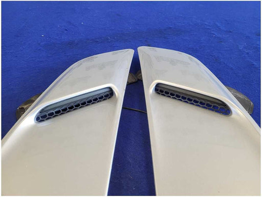 2015-2017 Ford Mustang GT S550 Pair Front Hood Vents Scoops Duct Silver 2781