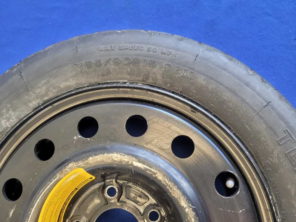 1994-1995 Ford Mustang GT Emergency Wheel 15x4 Spare Tire Black Paint 2631 - The Parts Farm