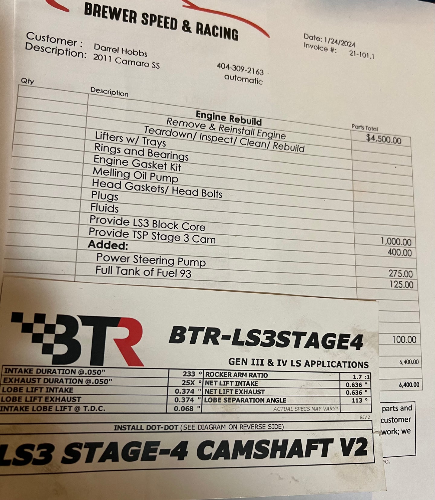 Stock 2626. 2011 Chevrolet Camaro SS Coupe 6.2L Fresh Rebuilt Engine A/T Cam - The Parts Farm