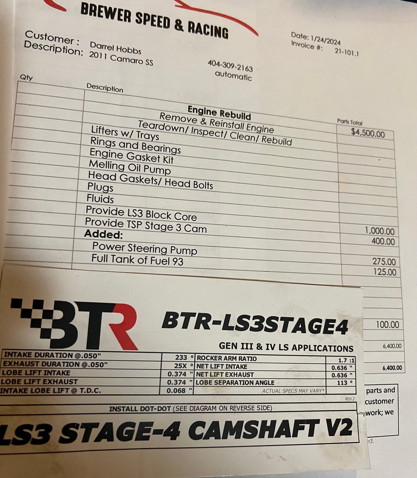 Stock 2626. 2011 Chevrolet Camaro SS Coupe 6.2L Fresh Rebuilt Engine A/T Cam - The Parts Farm