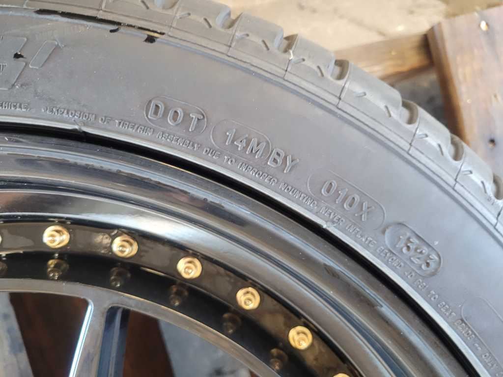 2015-2023 Ford Mustang GT S550 3 Aodhan Wheels 19x8.5 Black Spoke Tire 2638 - The Parts Farm