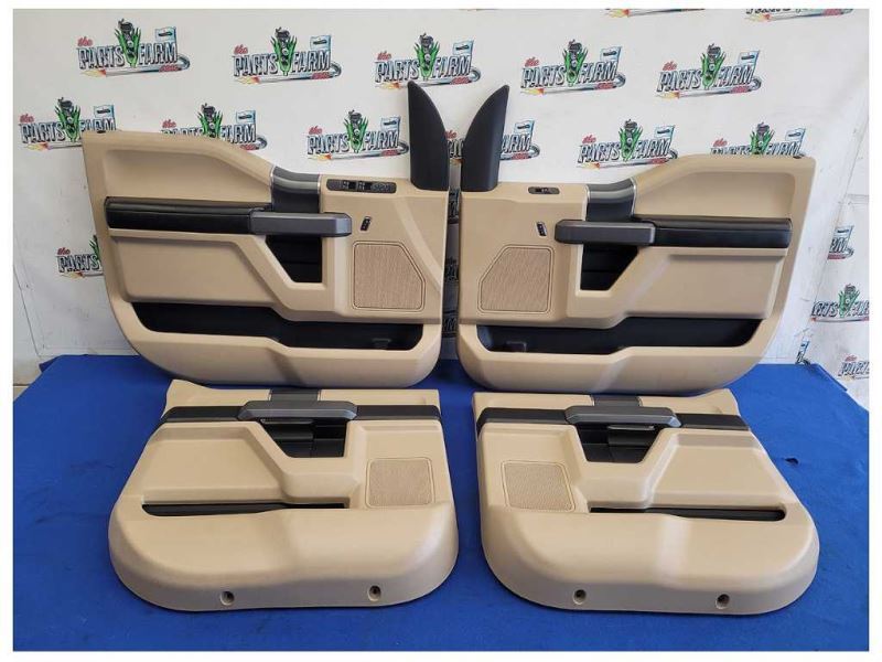 2015-2017 Ford F150 F-150 Pickup Truck Set Door Panels Beige Black Crew Cab 2615 - The Parts Farm