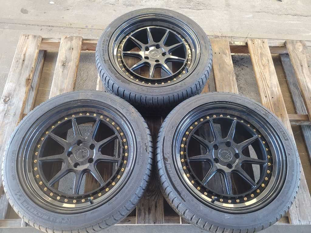 2015-2023 Ford Mustang GT S550 3 Aodhan Wheels 19x8.5 Black Spoke Tire 2638 - The Parts Farm