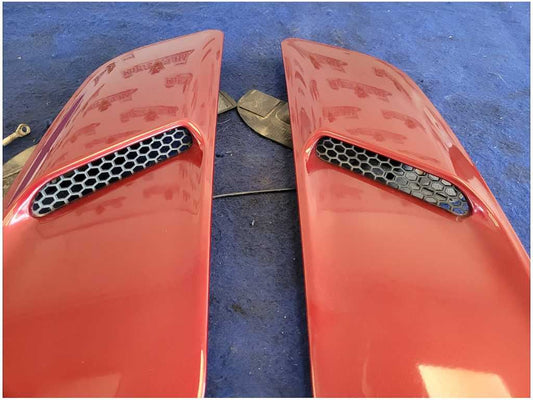 2015-2017 Ford Mustang GT S550 Pair Front Hood Scoops Air Duct Paint RR 2864
