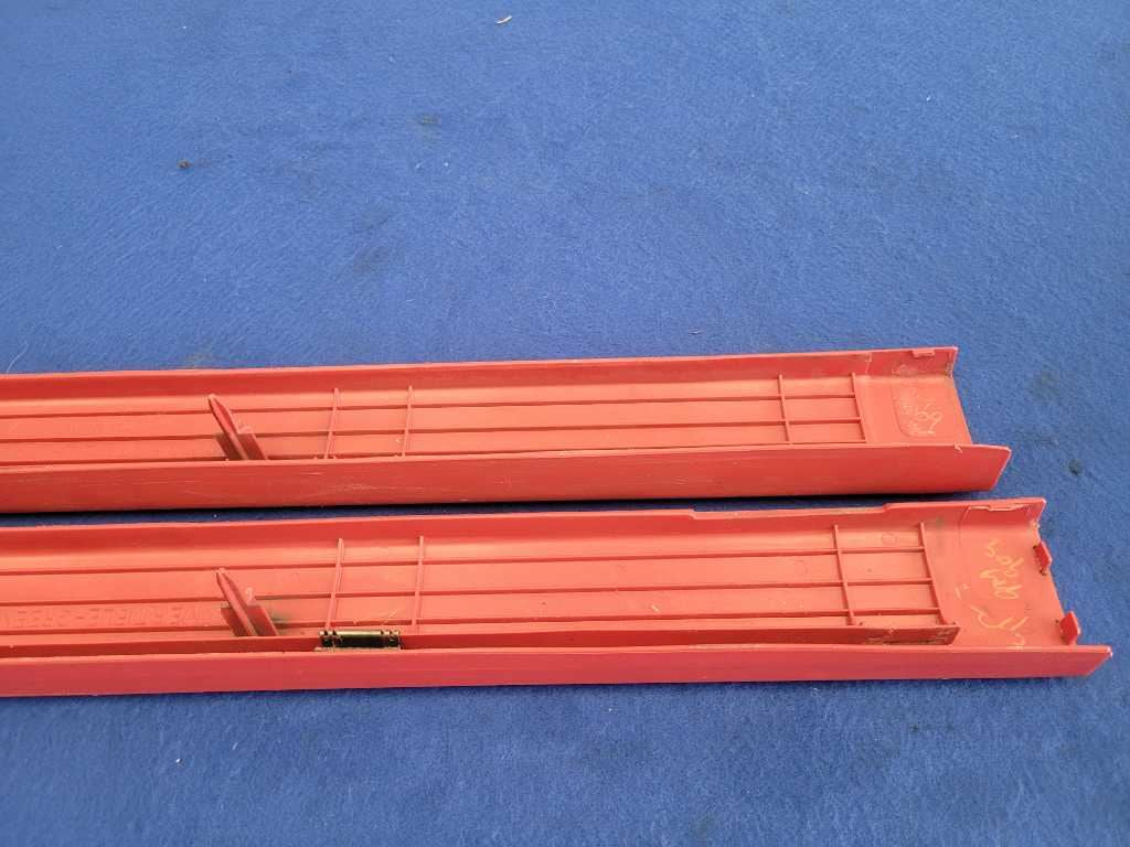 1994-1998 Ford Mustang GT Convertible Pair Door Sill Scuff Plates Red 2631 - The Parts Farm