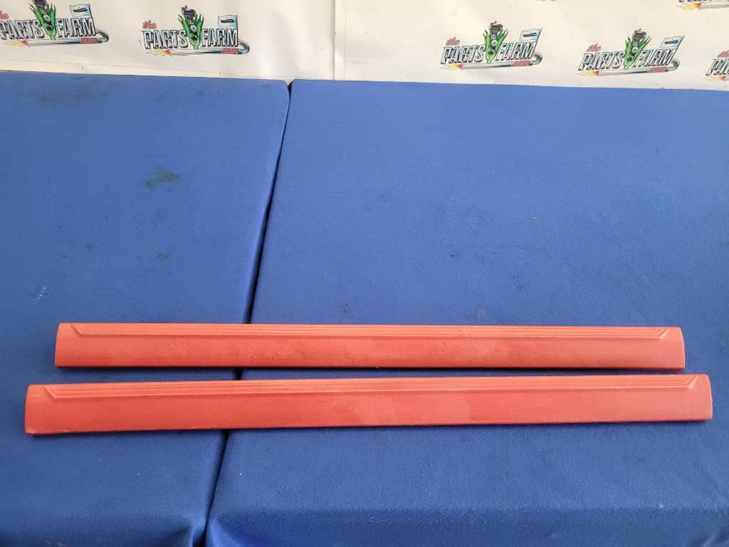 1994-1998 Ford Mustang GT Convertible Pair Door Sill Scuff Plates Red 2631 - The Parts Farm