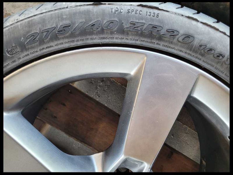 2010-2015 Chevrolet Camaro SS Rear Wheel 20x9 Rear 5 Spoke Silver Paint Tire - The Parts Farm