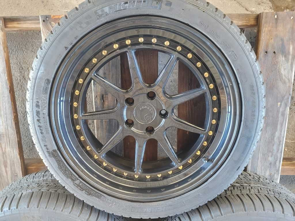 2015-2023 Ford Mustang GT S550 3 Aodhan Wheels 19x8.5 Black Spoke Tire 2638 - The Parts Farm