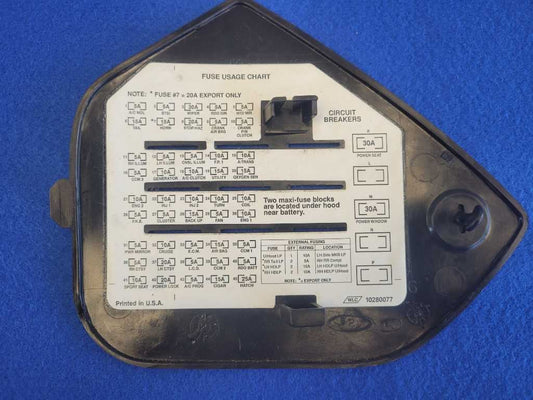 1996 Chevrolet Corvette Fuse Box Panel Trim Cover Black 2550