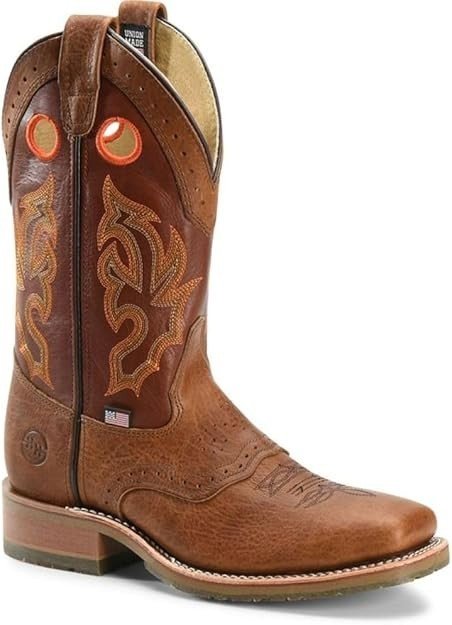 DOUBLE - H Mickey Steel Toe Men's Western Boots - Durable Leather, Slip - Resistant - The Parts Farm