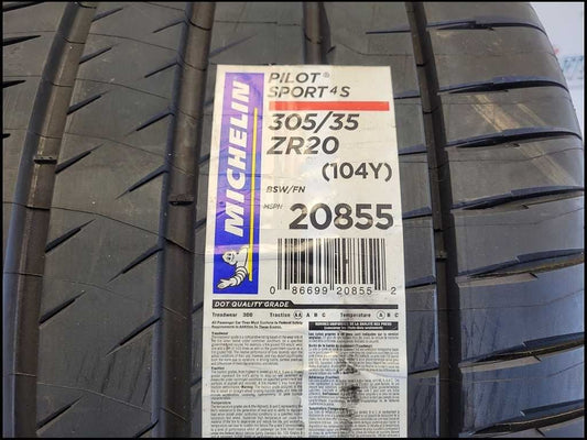 Pair Michelin Pilot Sport 4S 305/35/20 Tires GT500 Ultra High Performance