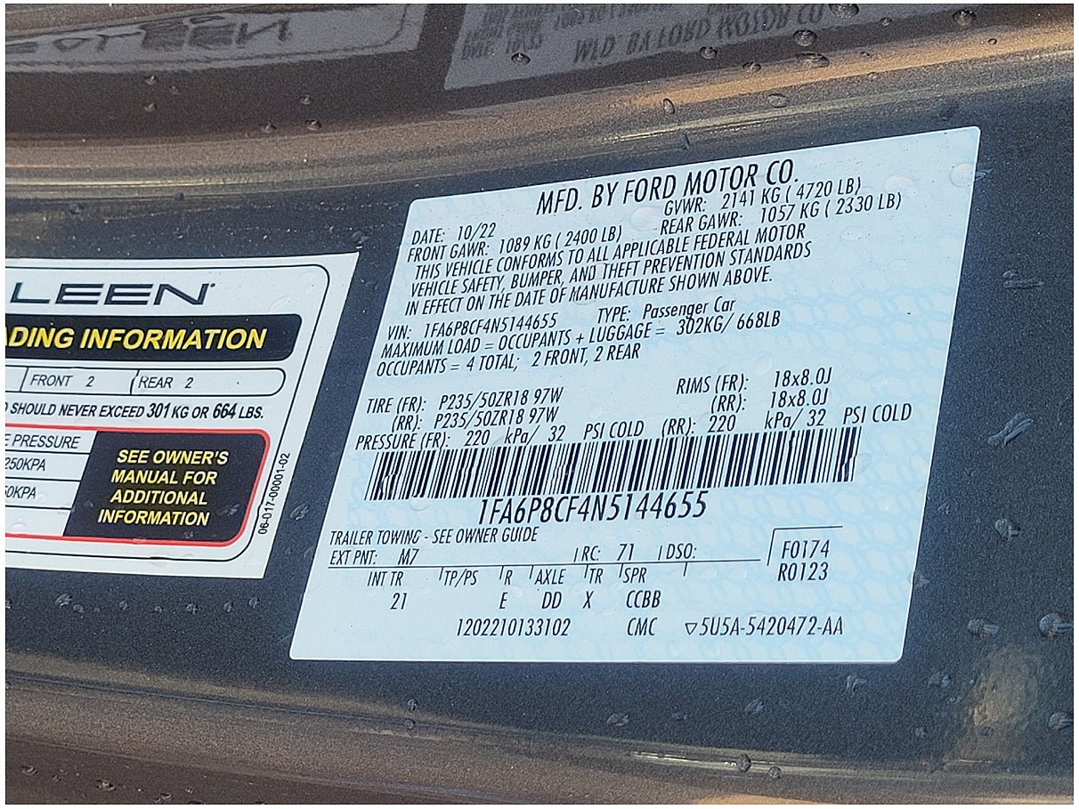 Stock 2798. 2022 Ford Mustang GT Saleen 33 Coupe Roller Salvage Title Passenger Damage - The Parts Farm